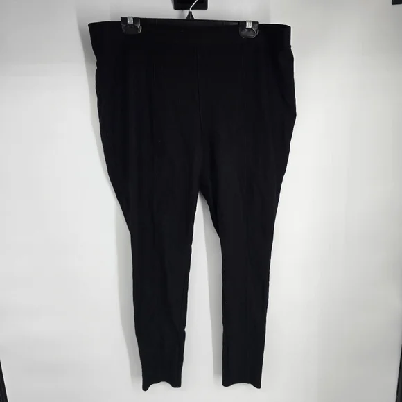 Lisa Rinna Collection Black Pull-On Stretch Pants  Leggings Plus Size 1X - Picture 6 of 6